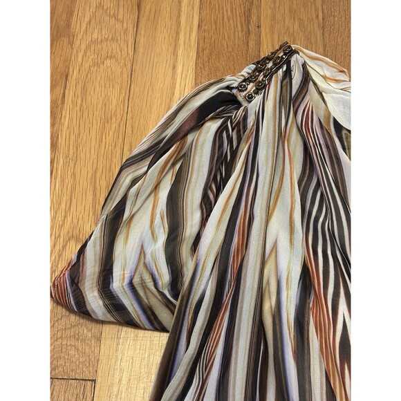 Vintage Roberto Cavalli Y2K One Shoulder Silk Tank Top Blouse Bead Size 38 US 2 - Picture 5 of 11